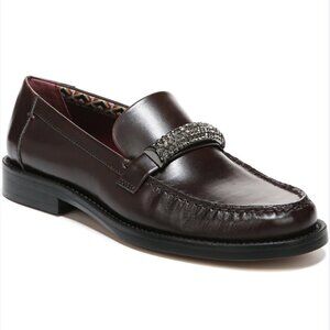 FRANCO SARTO Lizzy Loafers In Ebony Dark Green Faux Leather